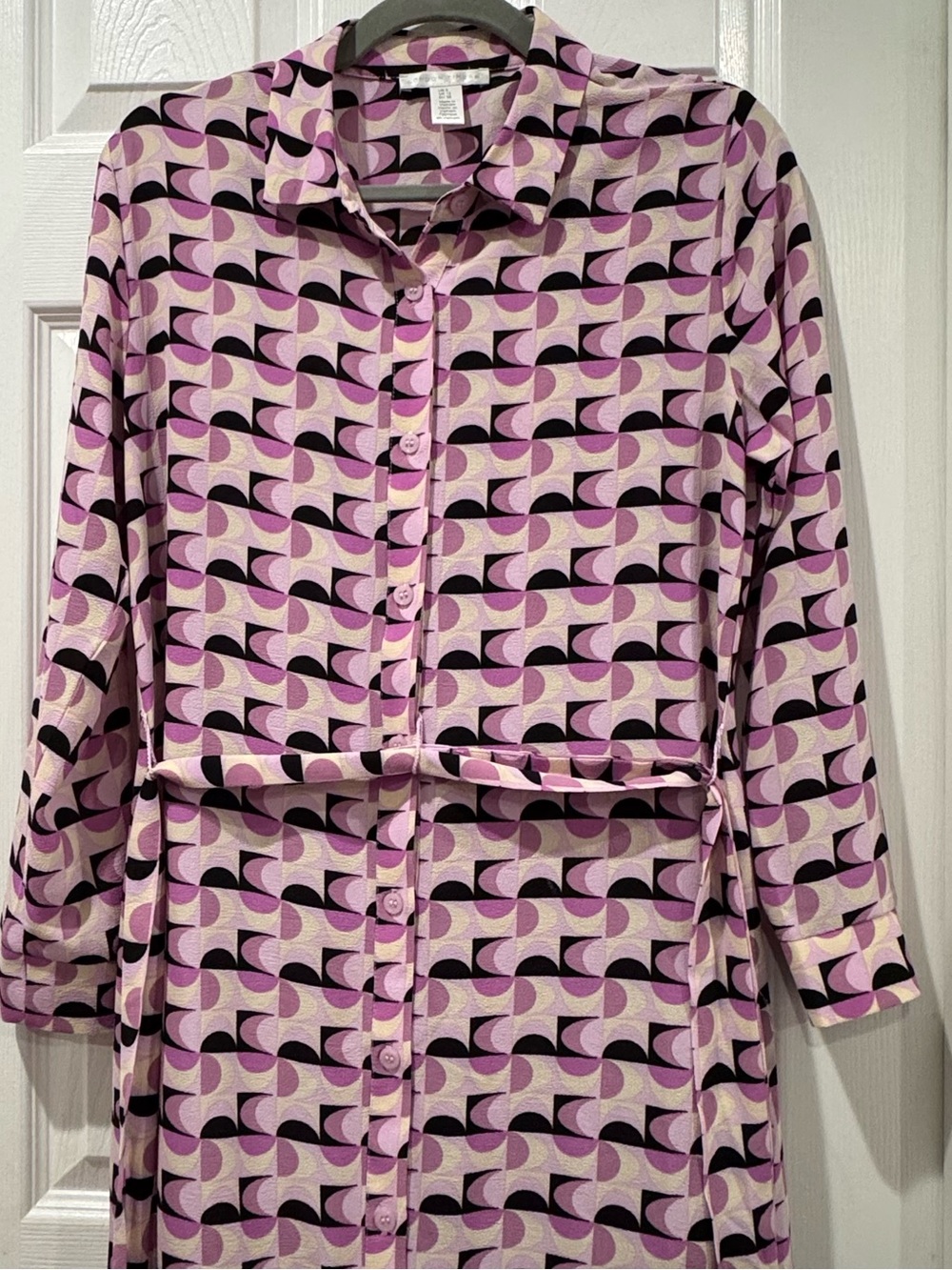 Lilac Geometric Shirt Dress